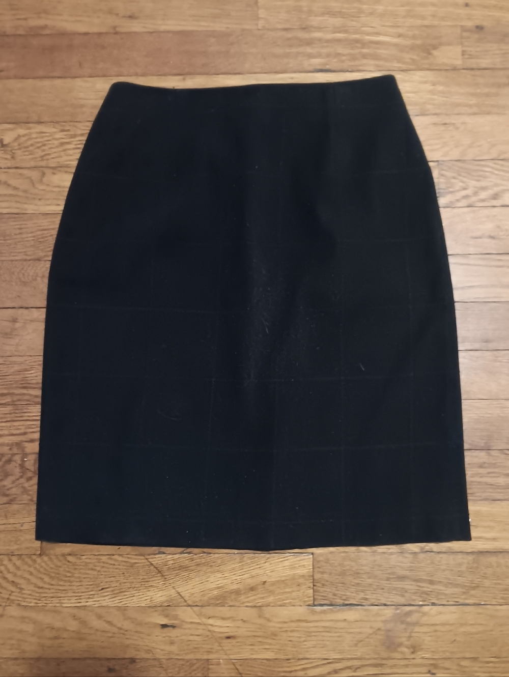 Talbots Black Windowpane Stretchy Pencil Skirt